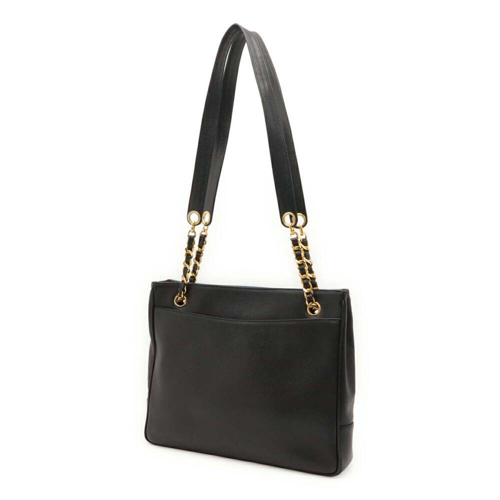 CHANEL Black Caviar Leather Logo Shoulder Bag - Picture 3 of 10